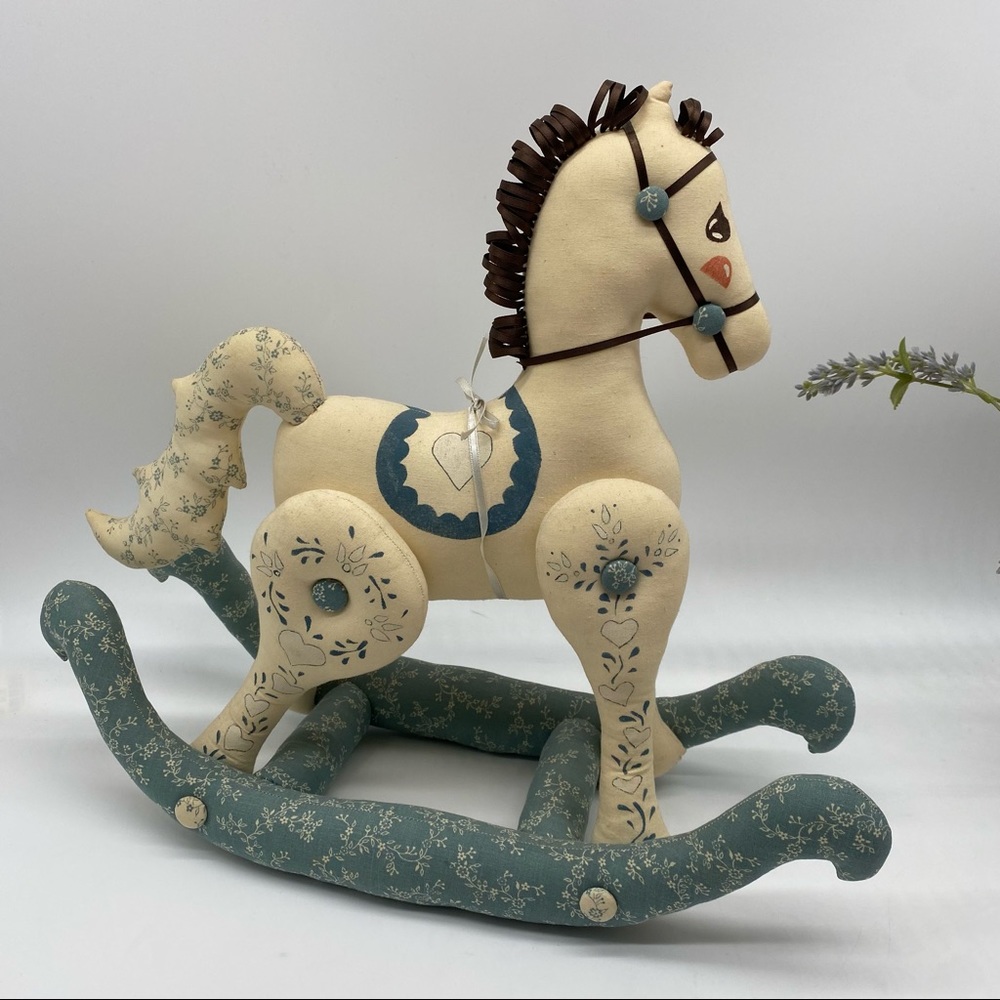 Handmade fabric manually rocking horse toy